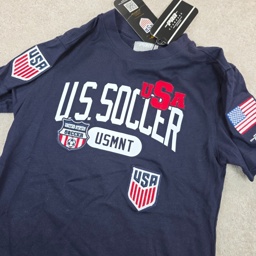 Pro Standard T-Shirt Boys 6 Navy Blue Letterman USMNT USA Soccer Team Logo NWT